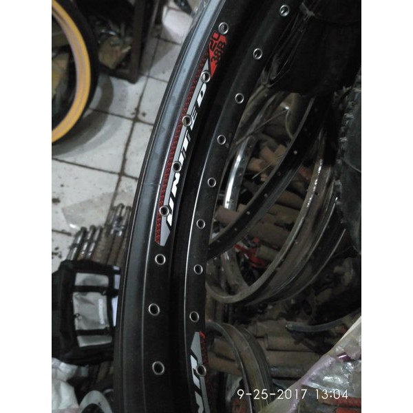 Terlaris rims 20 BMX united double wall hitam Berkualitas