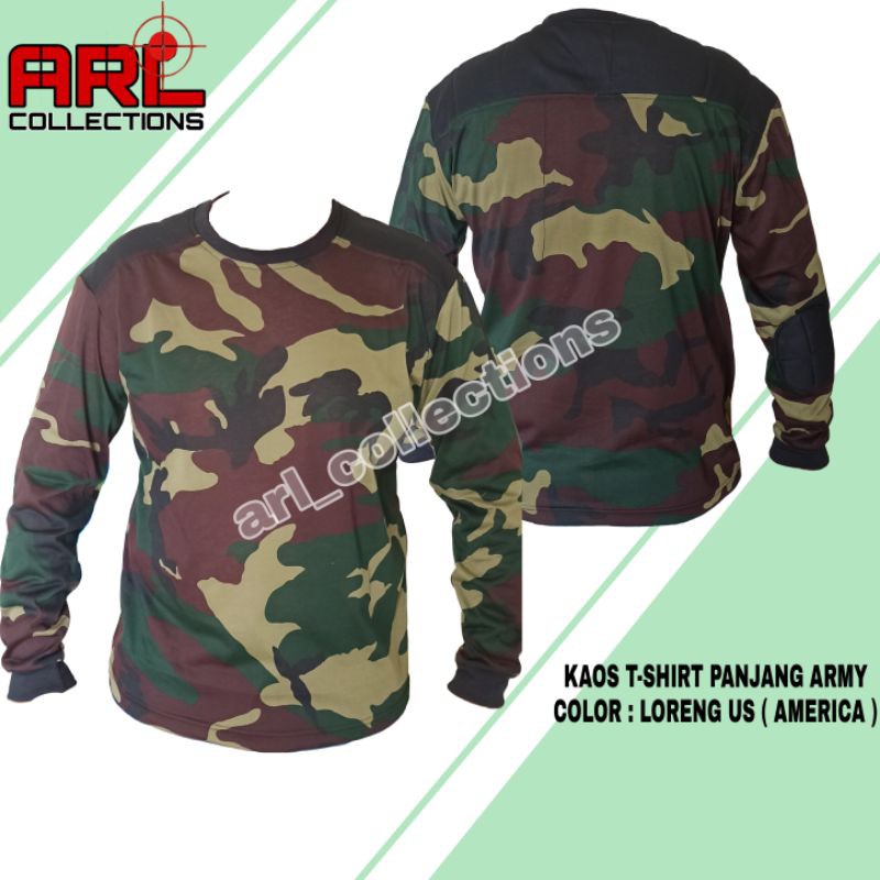 KAOS T-SHIRT PANJANG LORENG US ( AMERIKA )/KAOS PANJANG ARMY PRIA/WANITA/KAOS PANJANG LAPANGAN ARMY