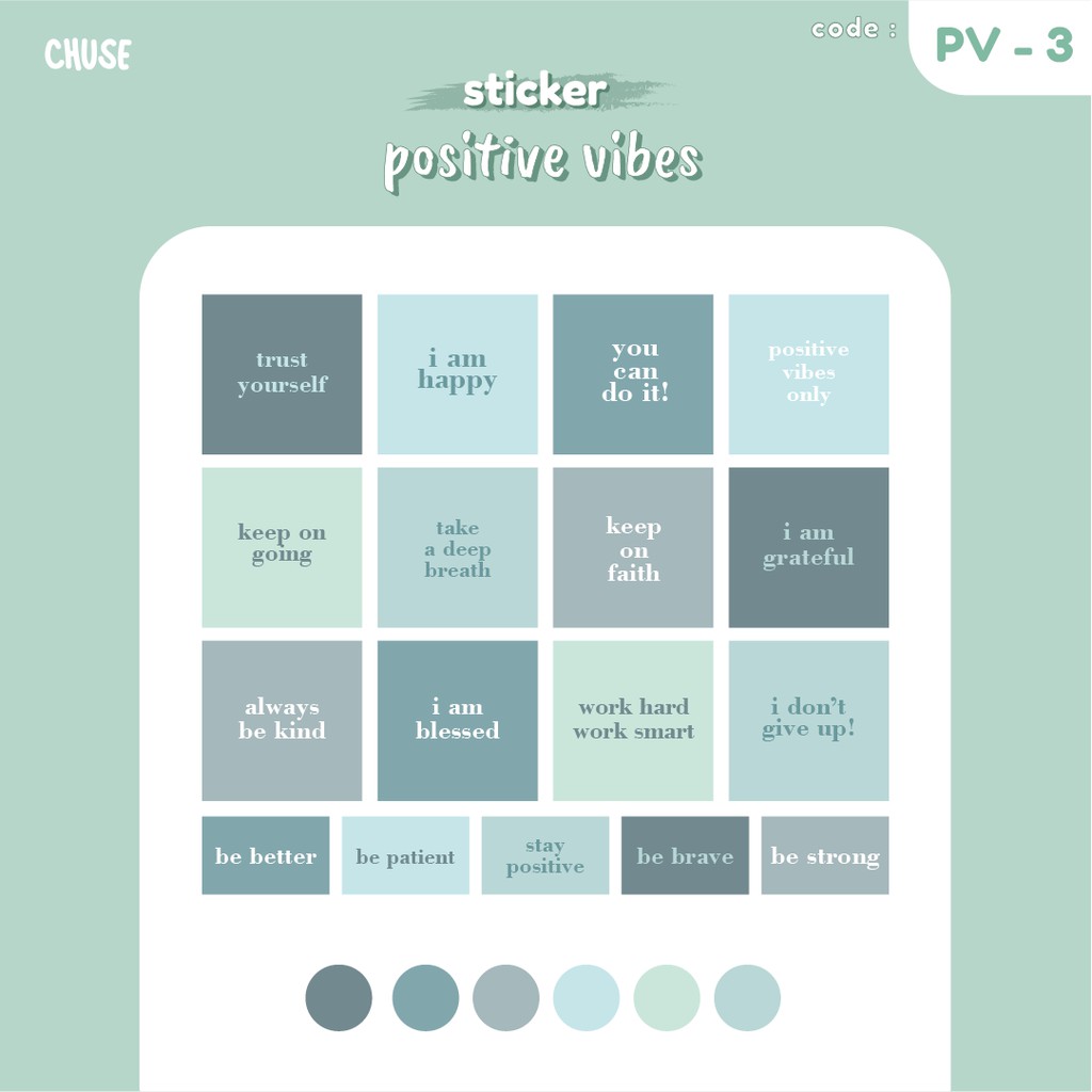 

CHUSE Sticker "Positive Vibes" (PV-3) Blue color