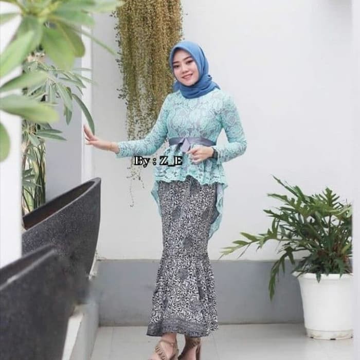 Baju Gamis Kebaya Brokat - Jilbab Cornskin