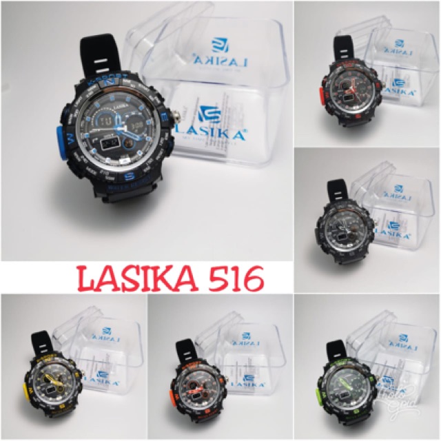 Jam tangan LASIKA DOUBLE TIME KODE 516 ANTI AIR