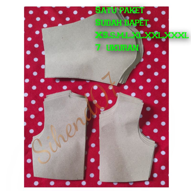 Pola Dasar Baju Instan Dress Wanita  7 ukuran Jiplak Tersedia XS sampai 4XL