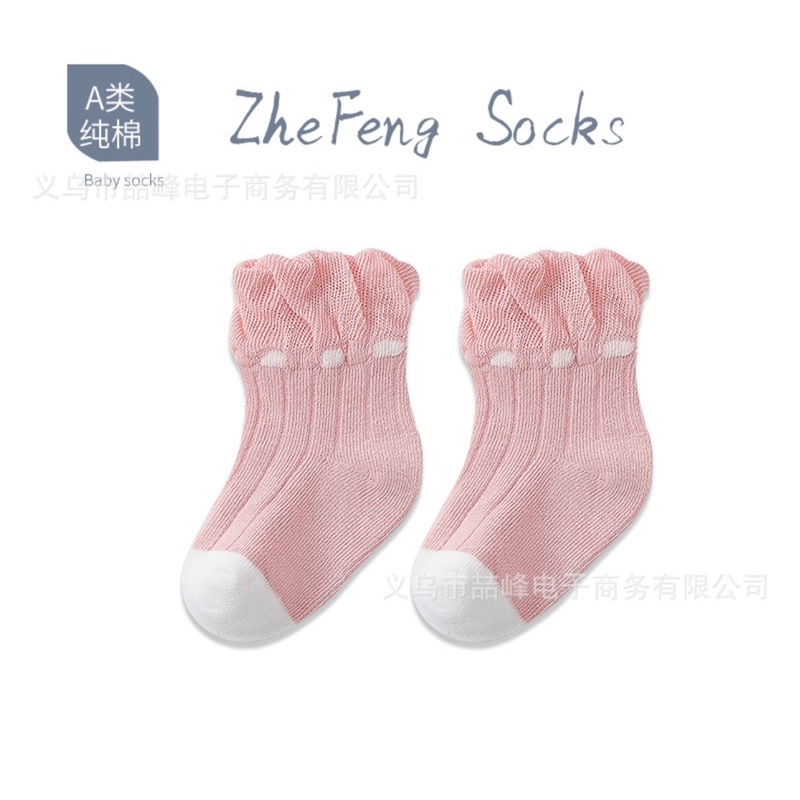 Kaos Kaki Anak Bayi Perempuan Pendek Tipis Model Stitch / Baby Socks