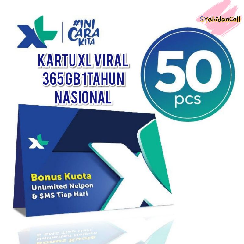 Kartu XL Viral 365GB 1Tahun isi 50pcs -> BOX  (New) Nasional