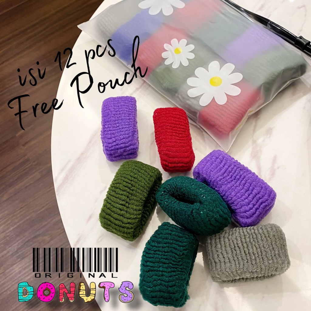 VS BG - 13 in 1 donat besar ikat rambut  Free pouch