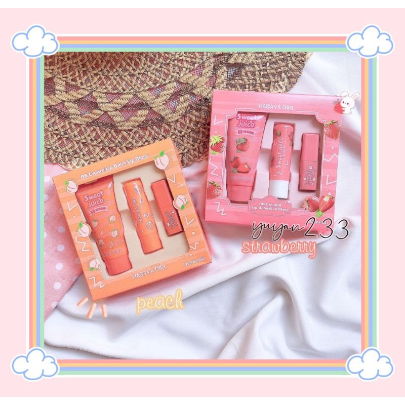 PROMO!!!PAKET 3 IN 1 HASAYA GIRL STRAWBERRY/PEACH HASAYA GIRL