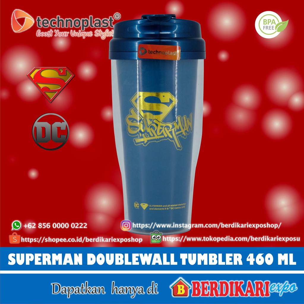TECHNOPLAST SUPERMAN DOUBLEWALL TUMBLER 460 ML