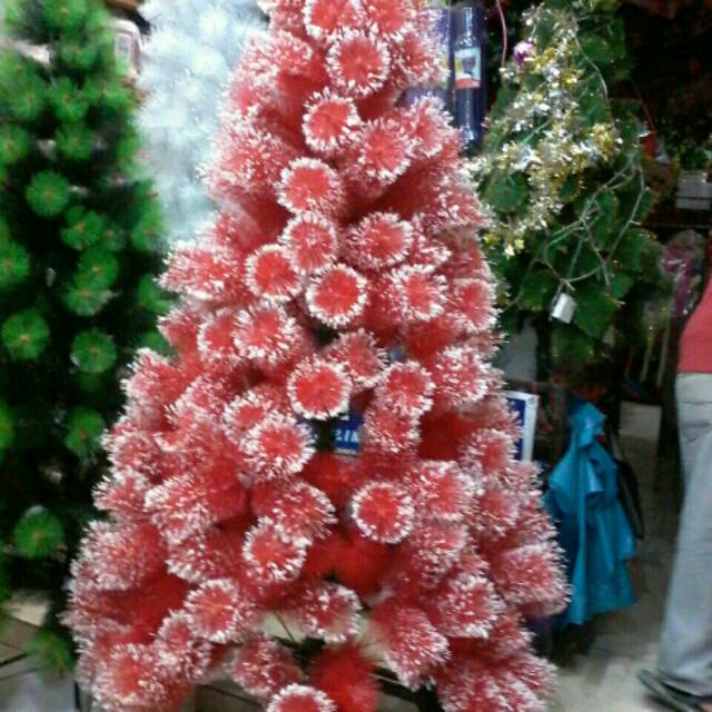Pohon Natal salju merah 1 8meter 6feet pohon terang merry Pohon Natal salju merah 1 8meter 6feet pohon terang merry