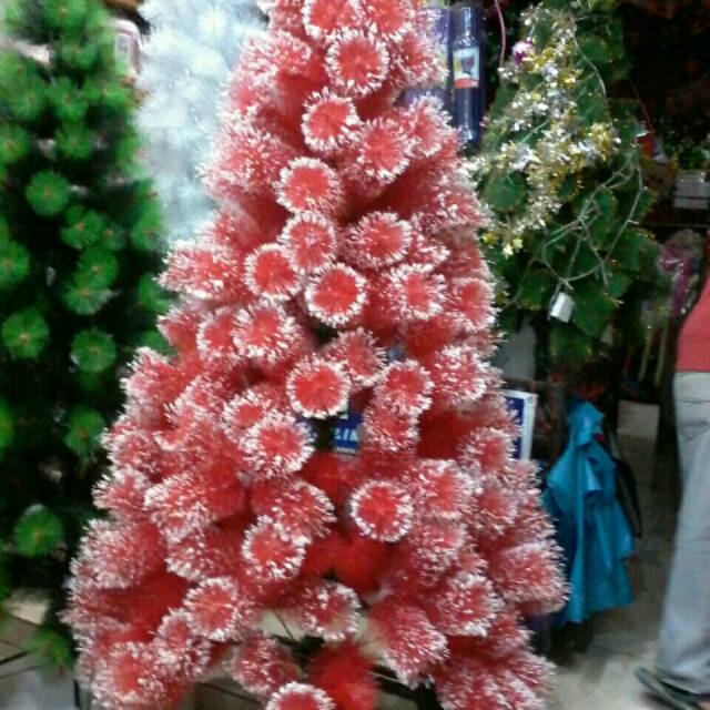  Pohon  Natal  salju merah  1 8meter 6feet pohon  terang merry 