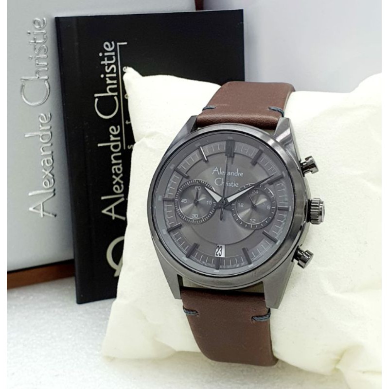Jam Alexander Christie Pria/ Jam Alexander Christi/jam tangan originak/AC 6671 Kulit Original