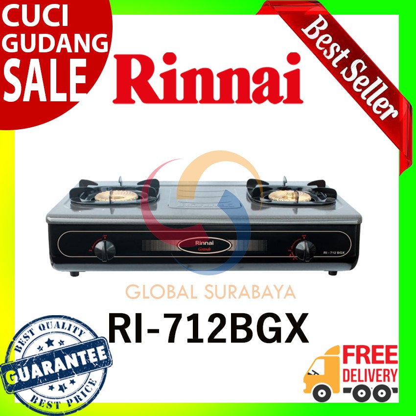 Kompor Gas Rinnai 2 Tungku Grande Series - RI 712BGX