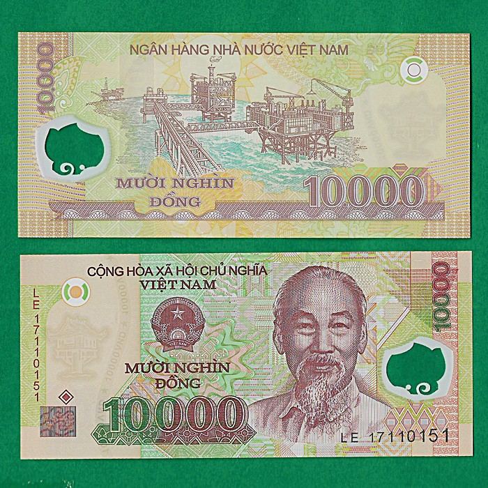 UA002 UANG ASING VIETNAM 10000 DONG BAHAN PLASTIK ANTI AIR UANG LUAR NEGERI VIETNAM