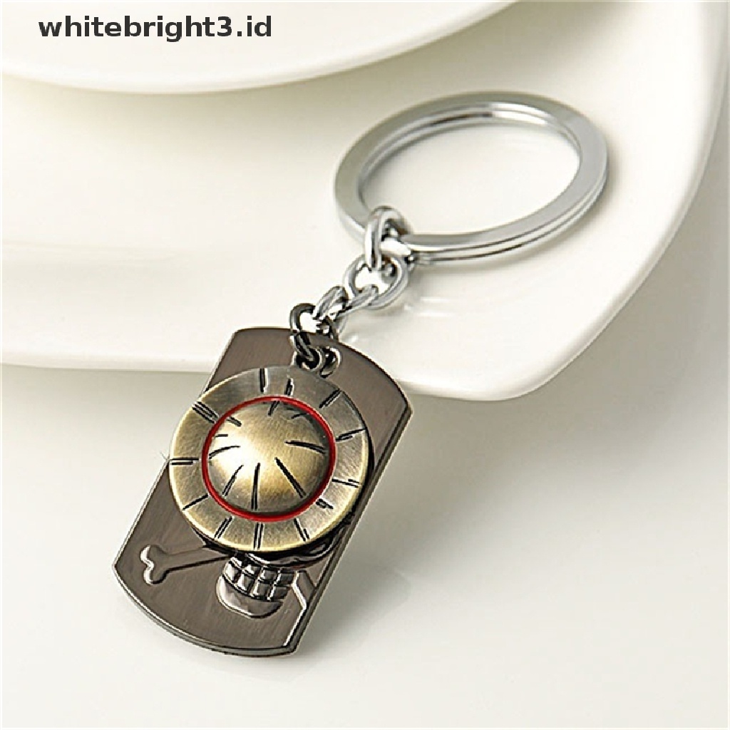 (whitebright3.id) Gantungan Kunci Model Anime One Piece Luffy Bahan Stainless Steel