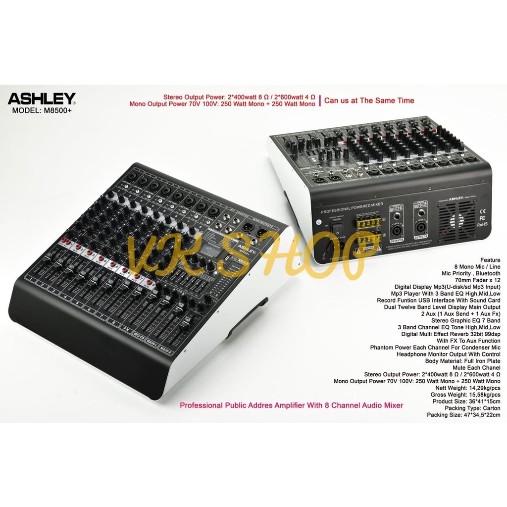 POWER MIXER ASHLEY M8500+ / M 8500+ 8CHANNEL ORIGINAL M8500 plus