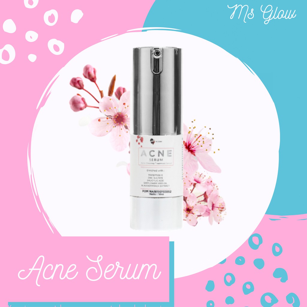 MS Glow Original Serum Acne Pemutih Wajah Penghilang Jerawat & Komedo Untuk Kulit Berminyak