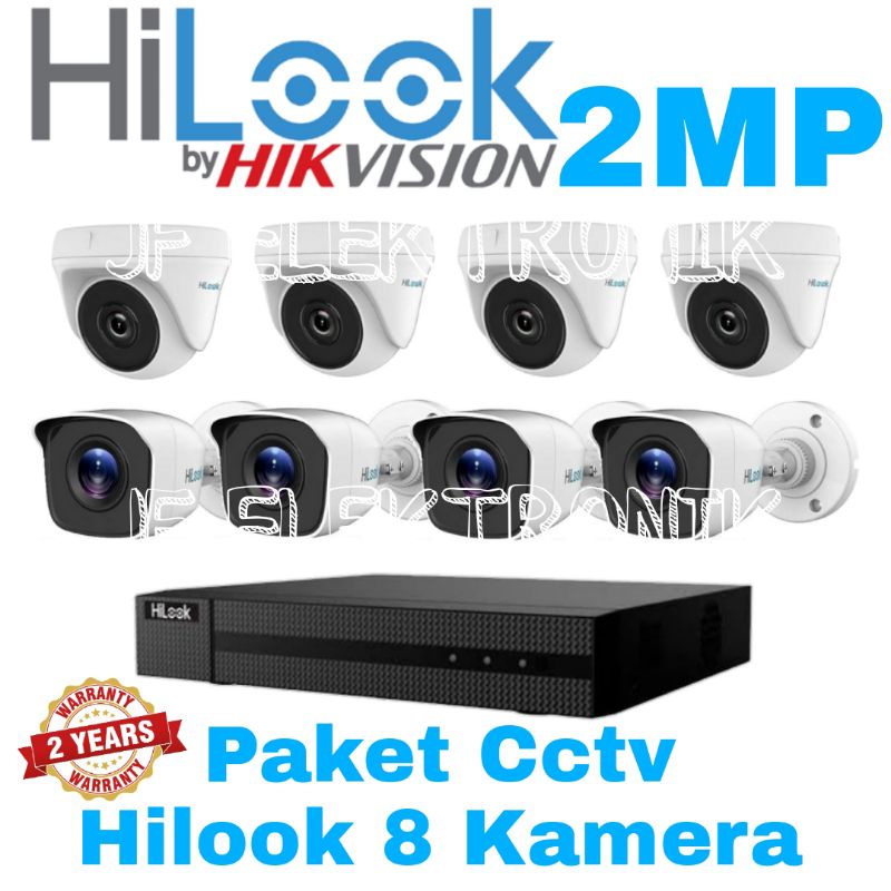 Paket Cctv Hilook 8 Channel 8 Kamera 2mp Full hd 1080p Komplit Tinggal Pasang