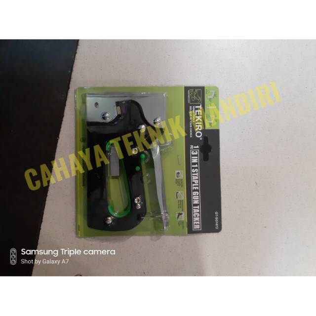 

TEKIRO GT-SG1672 staple gun 3 in 1 ukuran 6 - 14 mm / alat tembak staples jok motor dll