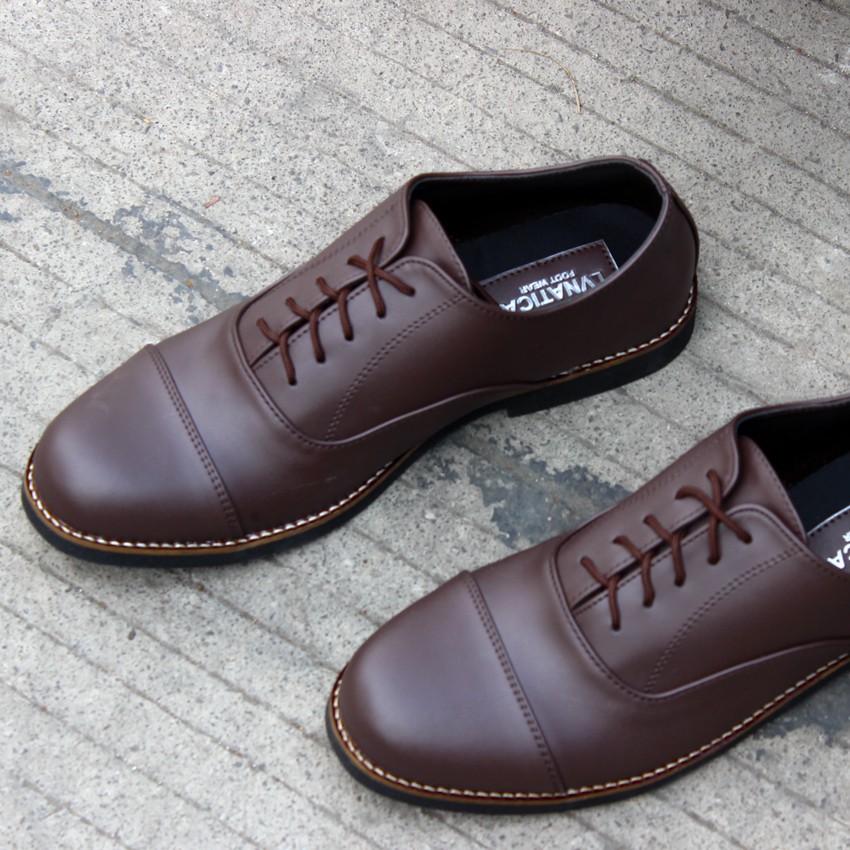 Dante Brown | 39-45 | Sepatu Pantofel Casual Kerja Kuliah Oxford Pria Cowok Men Laces | FORIND x Lvnatica