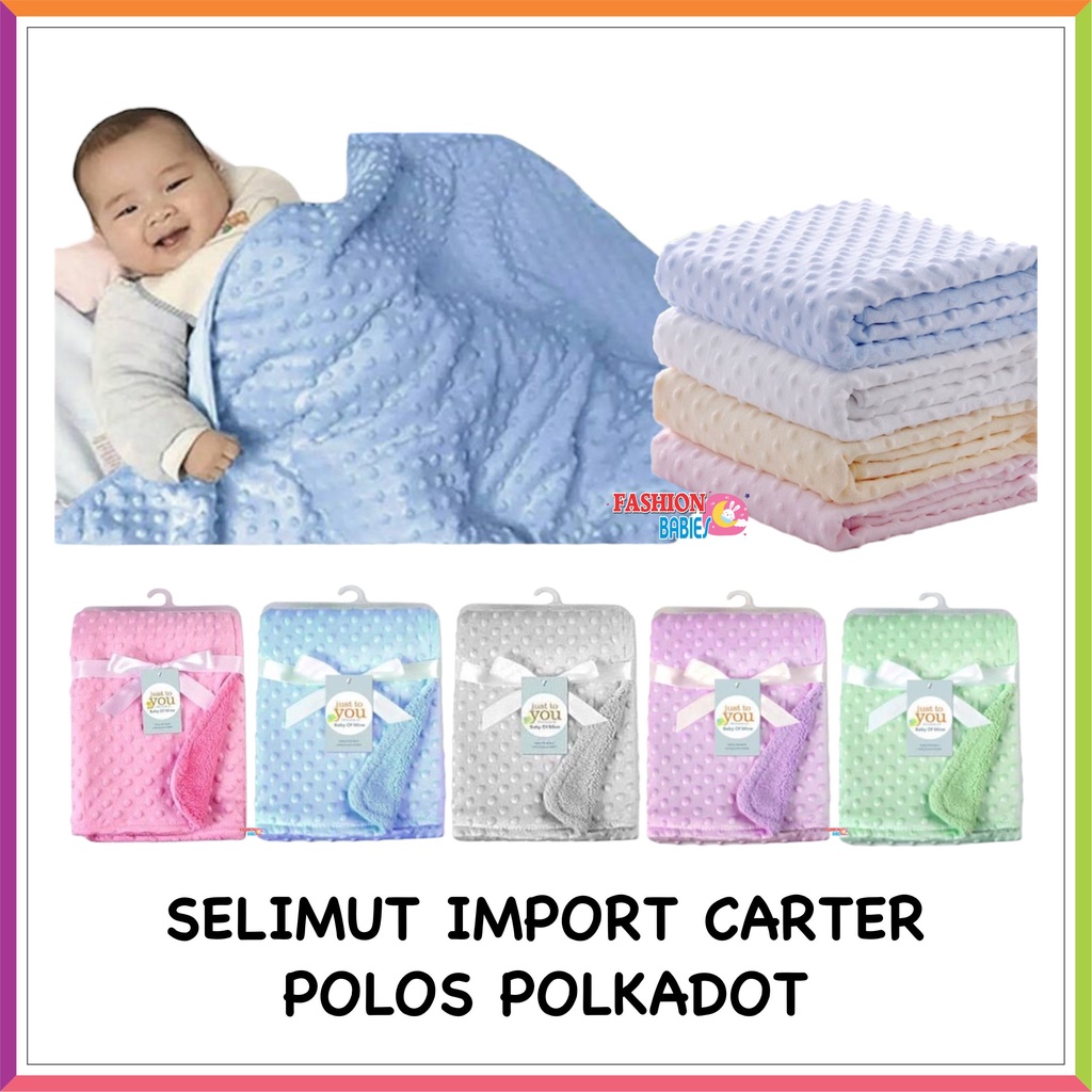 ❤ Fashionbabies ❤ NEW SELIMUT CARTER POLKADOT / SELIMUT CARTER KOLACO DOUBLE FLEECE / SELIMUT BAYI / SELIMUT KARAKTER