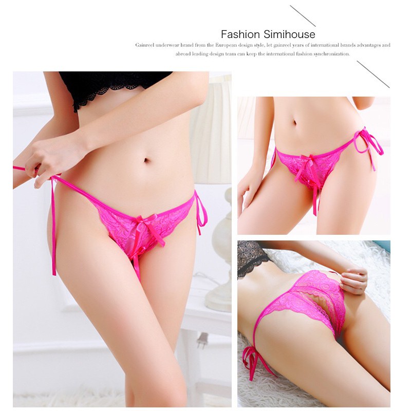 (COD) Sexy Open G String Wanita Tali Celana Dalam Transparan  Thong Ukuran Besar C055