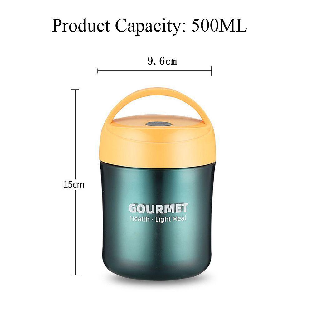 Solighter Vacuum Insulated Soup Jar Work with Handle Soup Alat Panas Sarapan Penyimpanan Cangkir