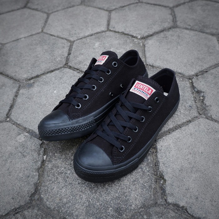 Sepatu Ventela Original Basic Ethnic High Low HI Lo Black Natural  AllBlack All White BN-3