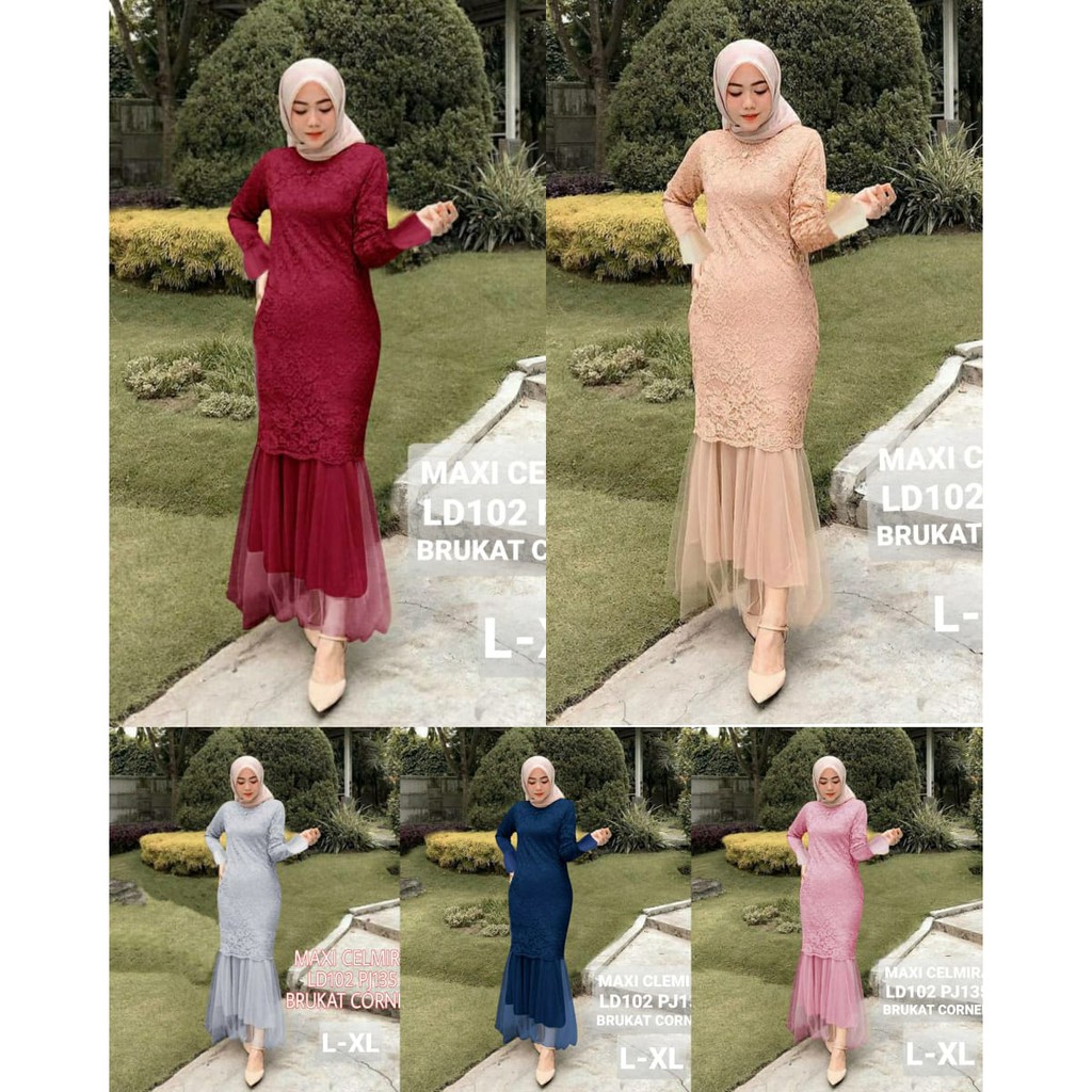 FASHION MAXI CELMIRA BRUKAT  / COD / MAXI BRUKAT WANITA / MAXI WANITA KONDANGAN /GAMIS/MAXI TERLARIS