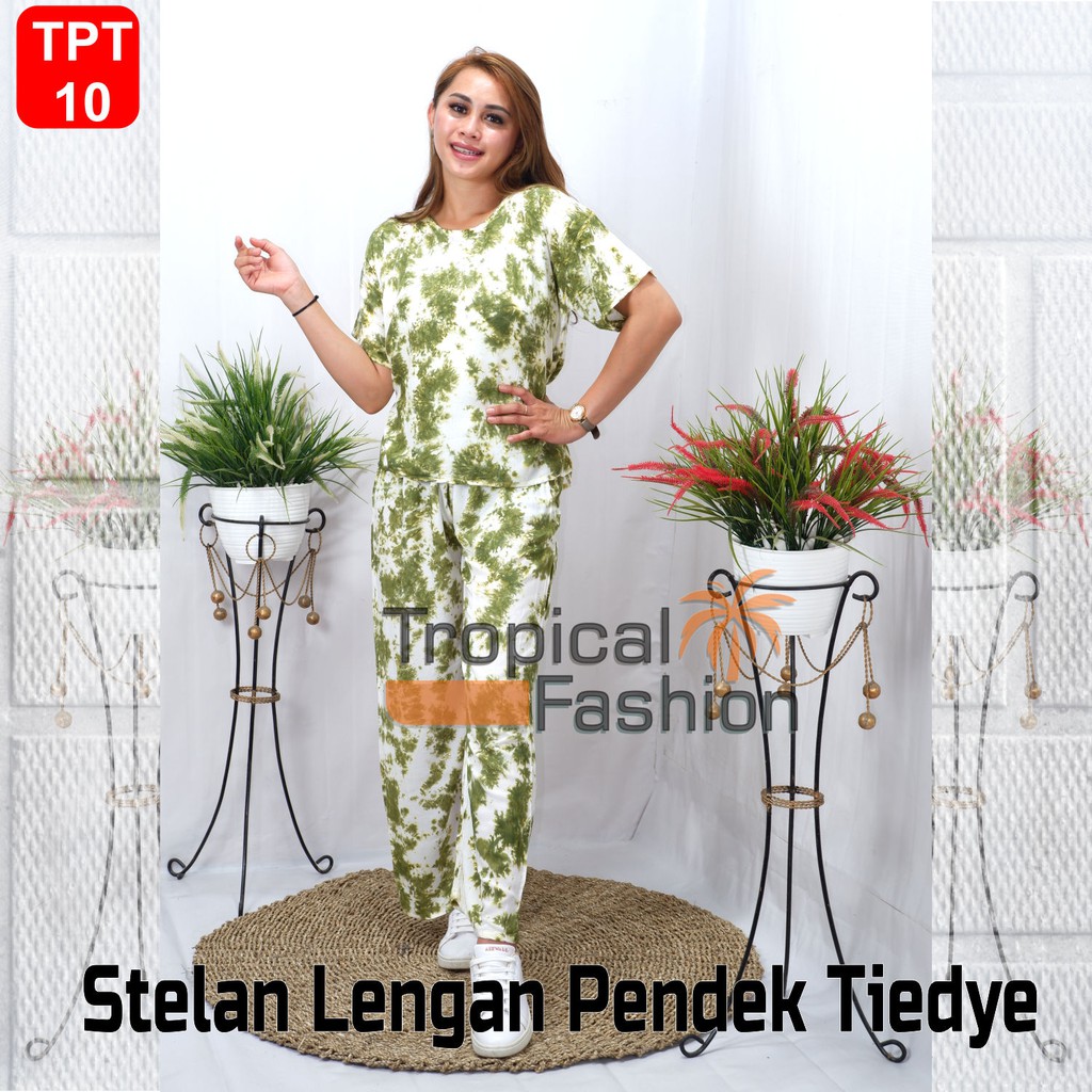 Setelan Panjang Wanita Motif Tiedye &amp; Smoke Bahan Rayon Premium Untuk Remaja dan Dewasa Termurah