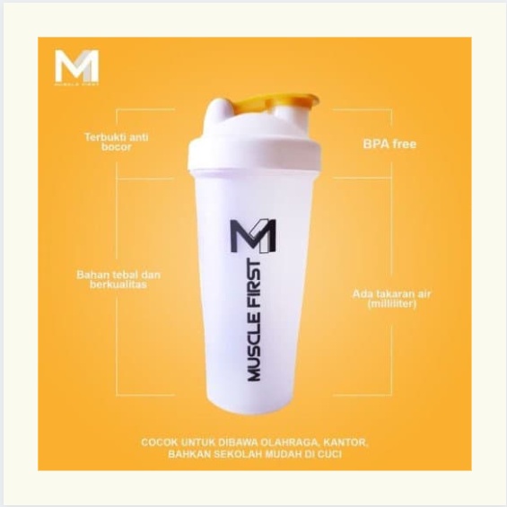 SHAKER  BOTOL MINUM MUSCLE FIRST M1 MUSCLEFIRST (DAPAT BONUSAN DARI PRO WHEY , ISOLATE , GAINER) TUMBLER TUMBLR