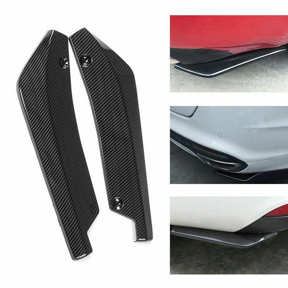 Populer 2Pcs Bumper Belakang Mobil Diffuser Hitam Ringan Gores