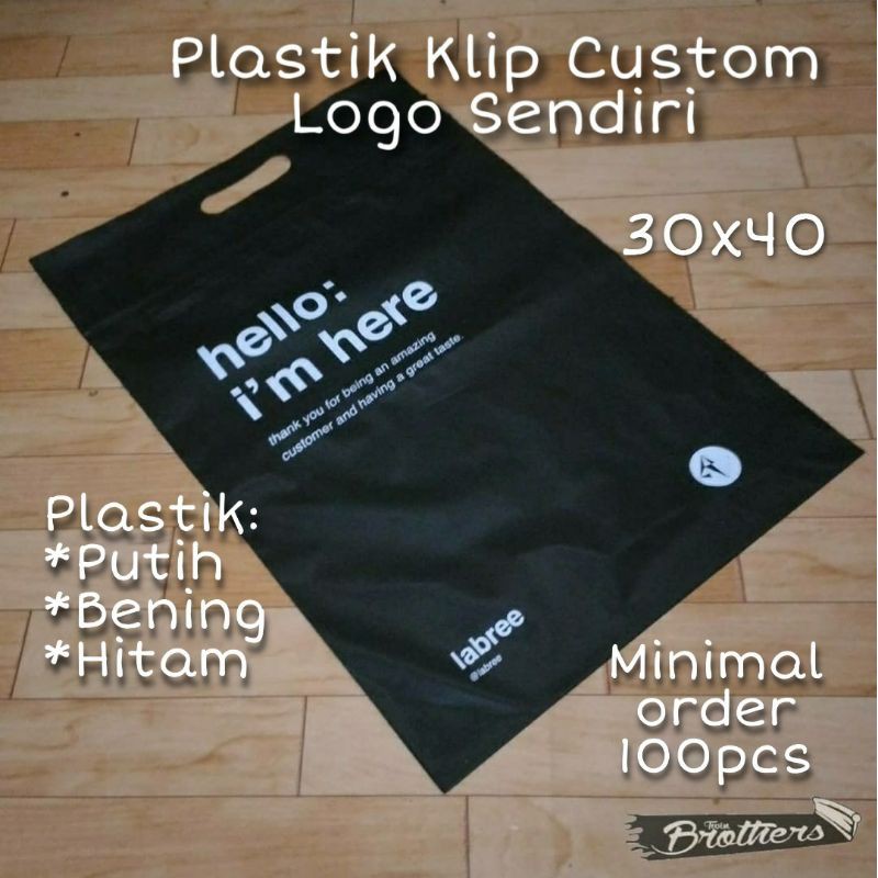 Plastik Clip Pond Ziplock 30x40 1 warna sablon packaging  