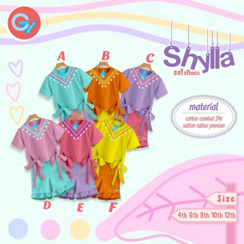 Setelan anak perempuan shylla set ethnic size 4- 12 tahun by groove