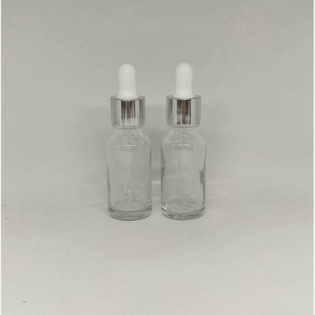 Botol Kaca Serum 20 ml + Pipet Ring Silver