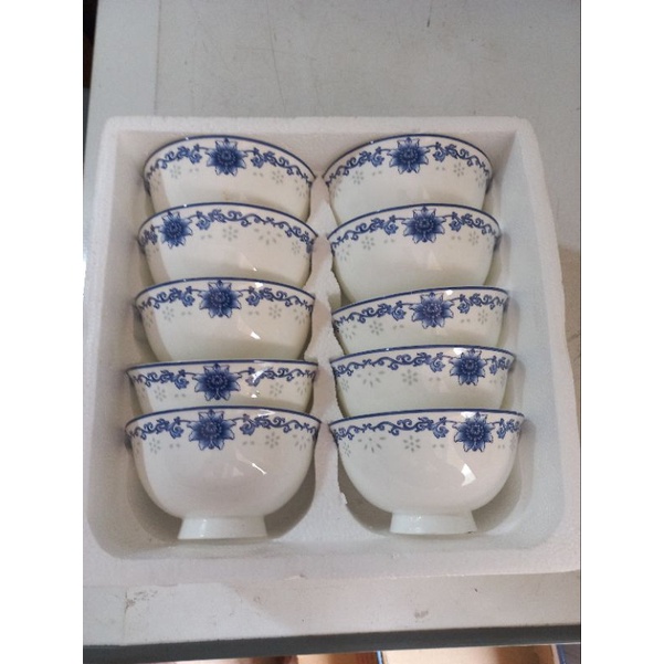 Mangkuk Keramik / Mangkok Jingdezhen 景德镇陶瓷 / Mangkok Keramik Cina / Mangkok set 10