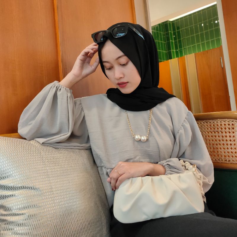 ALUVA.CLOTHES - Yura Blouse | Blouse Wanita | Puffy Blouse-Ivory