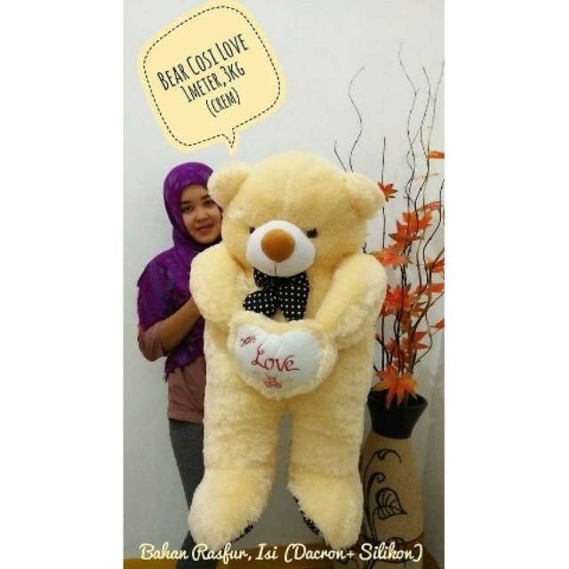 BONEKA BERUANG TEDDY BEAR COSY LOVE JUMBO CREAM