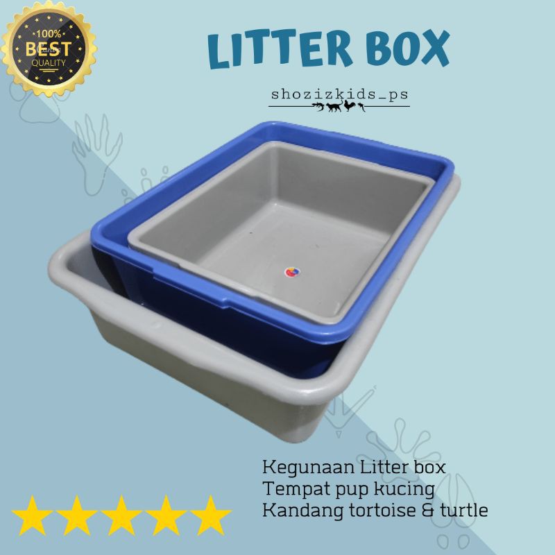 LITTER BOX KOTAK TEMPAT PUP KUCING TEMPAT KANDANG KURA-KURA DARAT TORTOISE