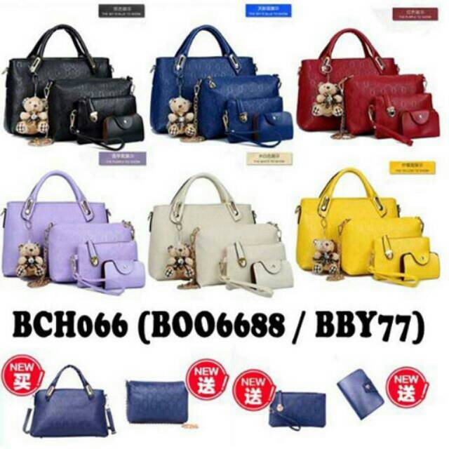 TEDDY BEAR 4 IN 1 BAG PLUS BAGCHARM