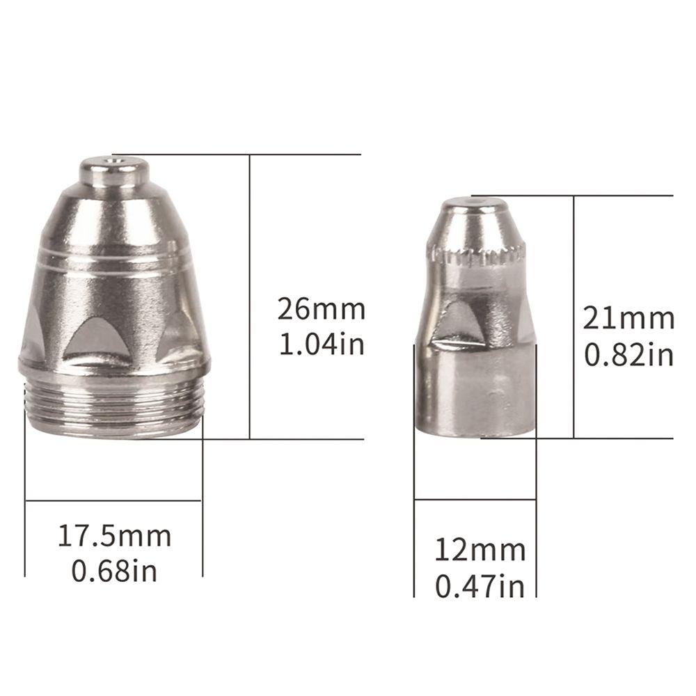 Populer 20pcs Plasma Welding Torch Majelis Kit Tembaga Nikel Disepuh Alat Solder 1.1/1.3/1.5/1.7mm Nozzle Dengan Elektroda