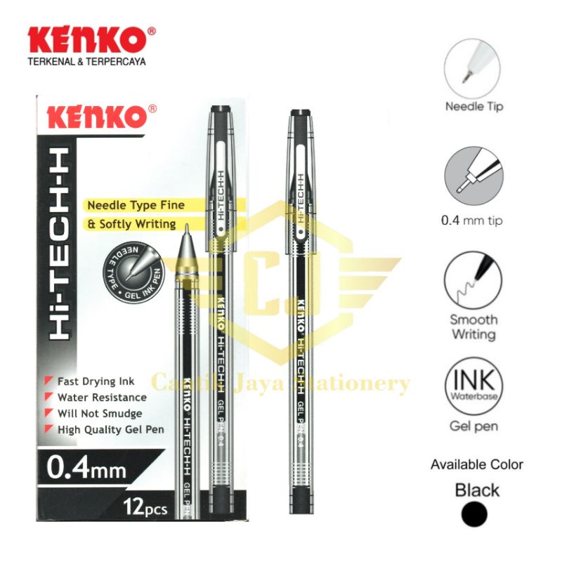 Jual [1 LSN / 12 PCS] KENKO Hi-TECH-H Gel Pen 0.4mm Pulpen Indonesia ...