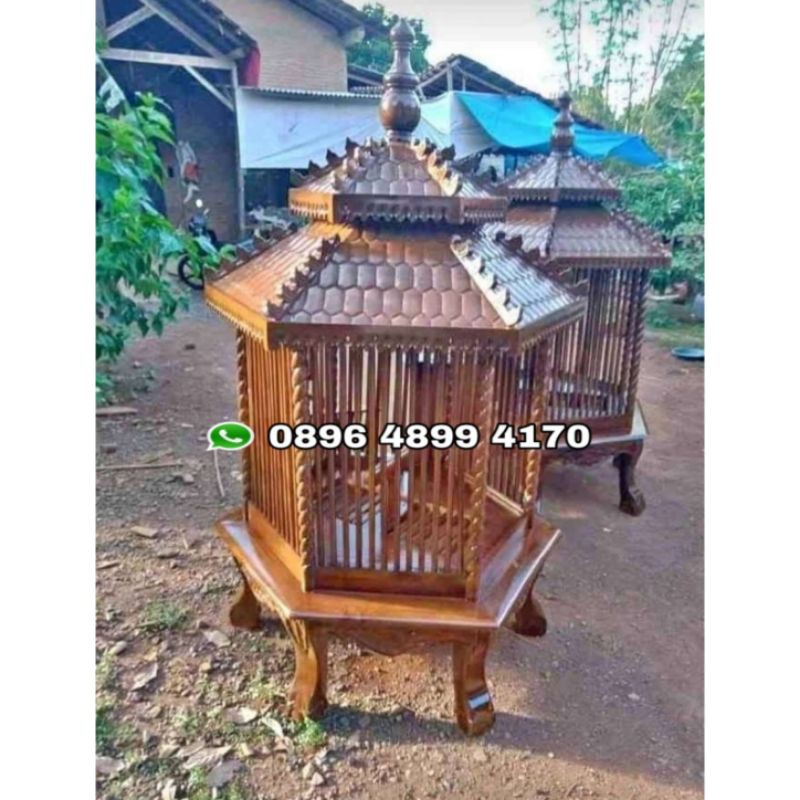 kandang ayam bahan kayu jati finishing