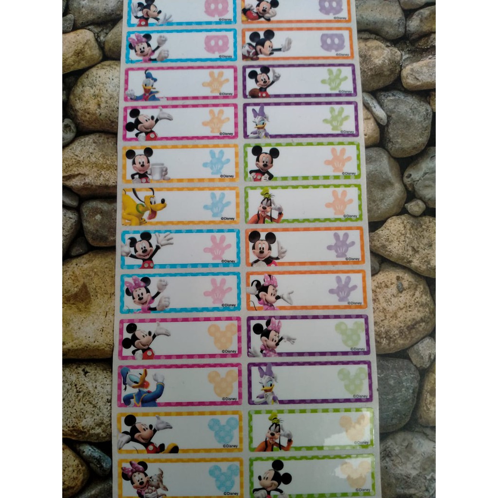 

Stiker Label Nama Name Sticker Waterproof Anti Air HIDDEN MICKEY