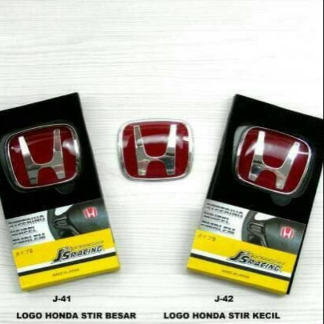 Emblem/ logo stir Honda CRV BRV HRV Brio Mobilio Jazz Civic merah list chrome