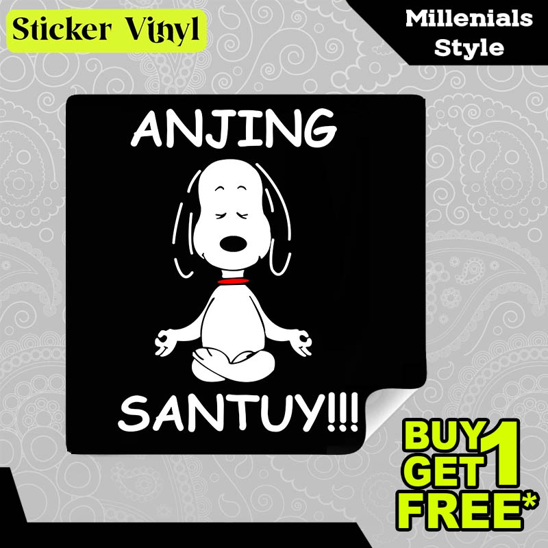 

Stiker Sticker Anjing Sila Santuy Gambar Unik Desain Keren dan Kekinian Aesthetic Bahan Vinyl Satuan Anti Air