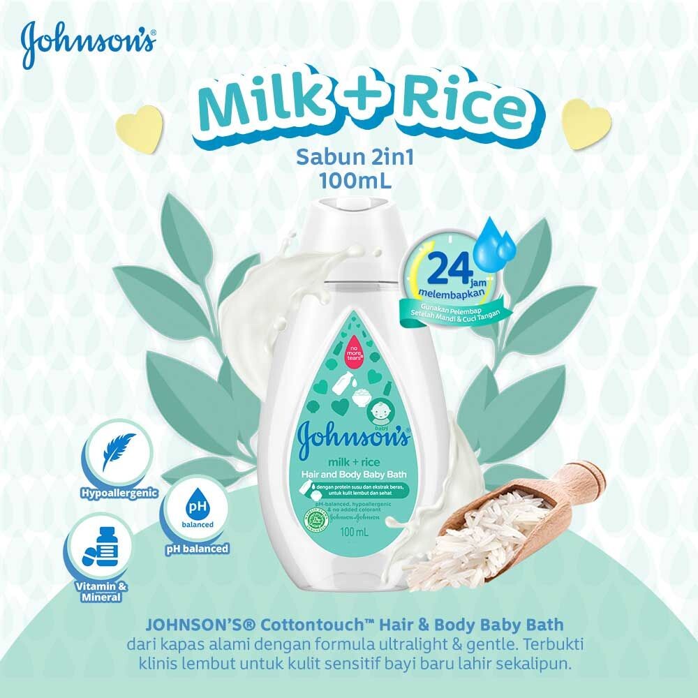 Johnson's Baby Bath Milk and Rice Sabun Mandi Cair