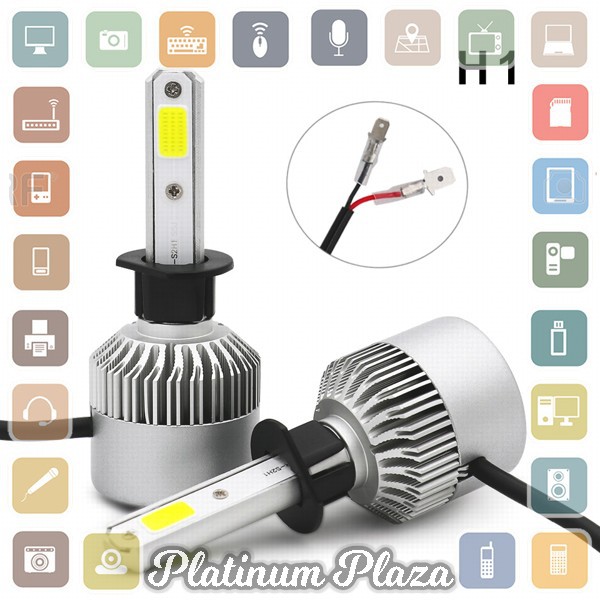 HLXG Lampu Mobil LED COB Headlight 8000LM H1 S2 Chip 2 PCS - Silver`TWZCML-