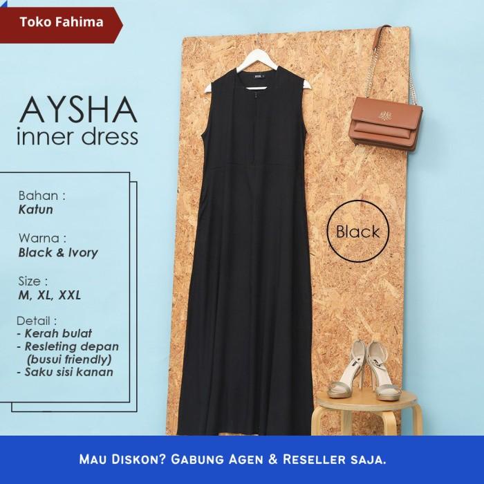 Dress | Gamis Hitam Polos Tanpa Lengan Bahan Katun Adem Aysha Dress Mysure Terbaru Ready Stock