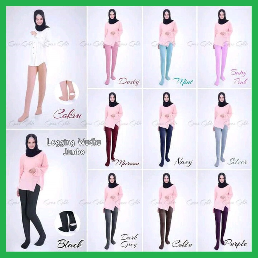 ✅ Legging Wudhu Jumbo Besar Jersey Super Leging Muslimah Ukuran XL Celana Wudu Instan Hitam Coklat