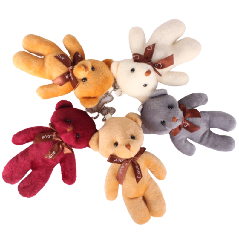 12cm Teddy Bear Plush Toy Siamese Bear Doll Bear Toy Small Gift Factory Wholesale Key Chain Pendant Gifts For Boyfriends