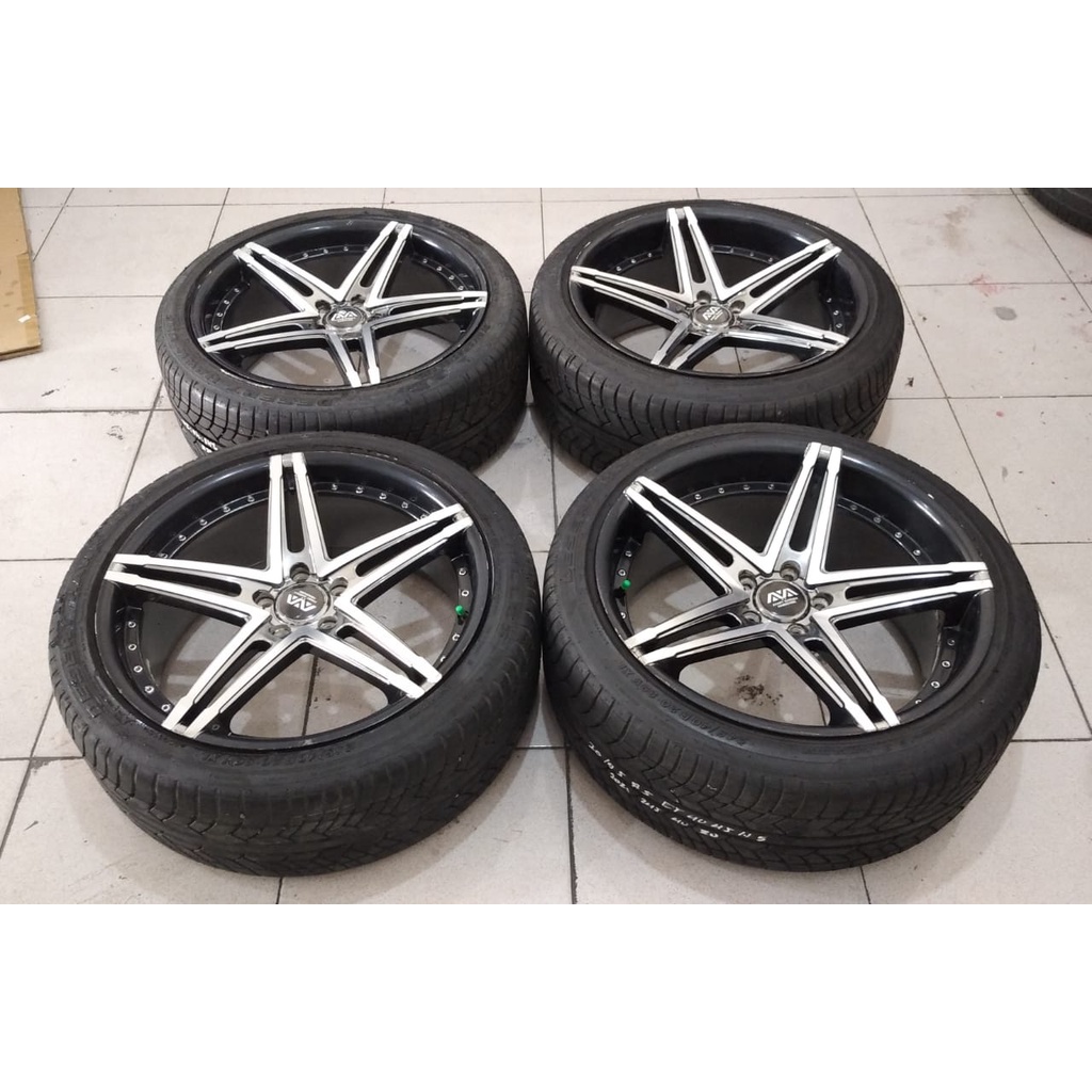 Velg Mobil Bekas Racing AVAN GARDE RING 20 PCD 5X114,3 Black Polis + BAN ACHILLES 245 40 R20 Cocok M